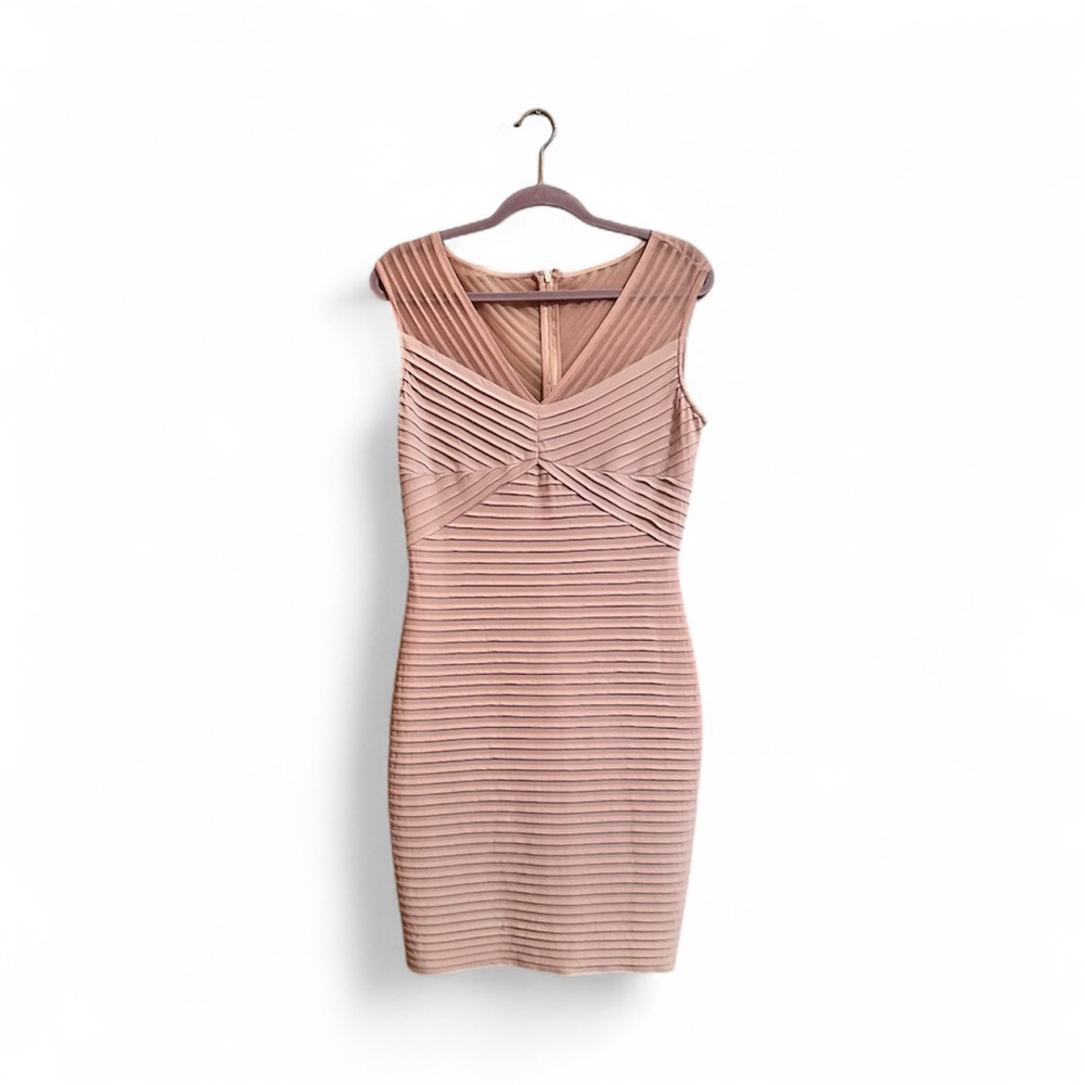 Calvin Klein Blush Textured Bandage Bodycon Mini Dress